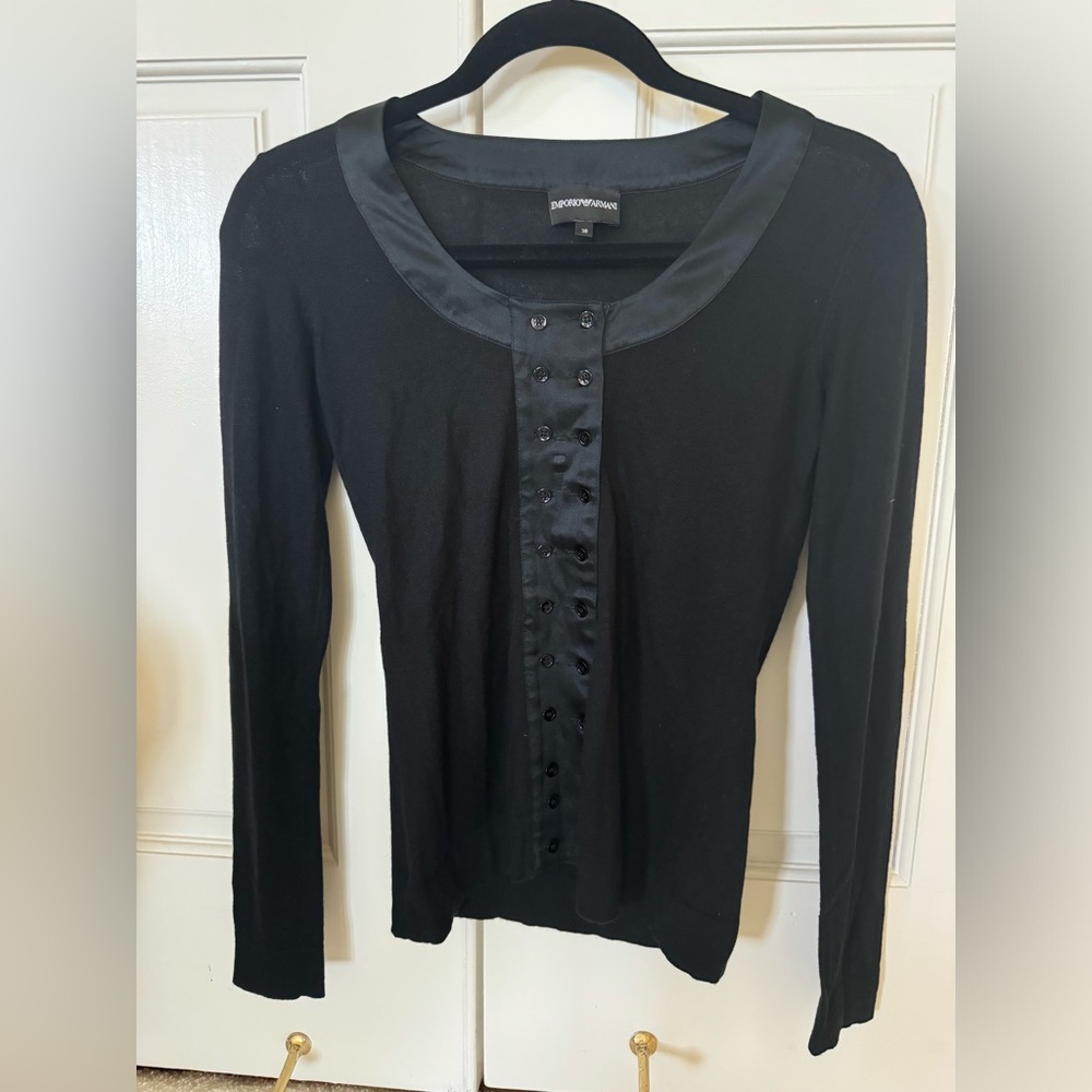 Emporio Armani Silk Cashmere Cardigan, size 2